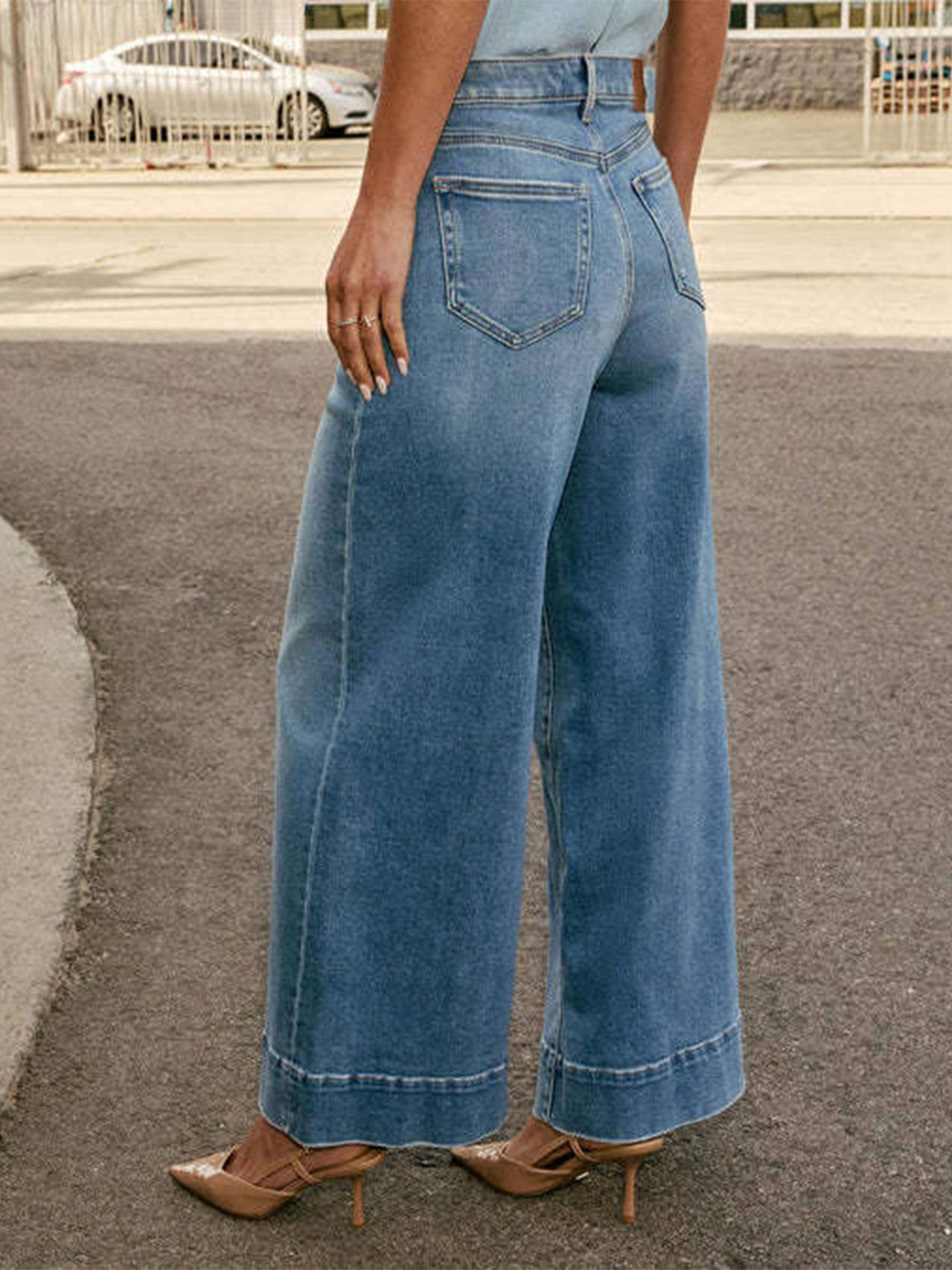 High Waisted Wide Leg Long Pants