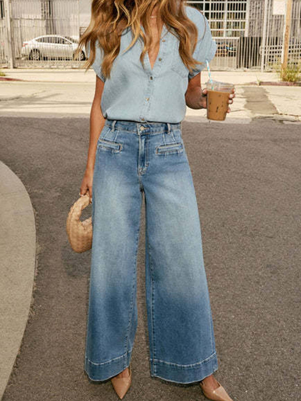 High Waisted Wide Leg Long Pants